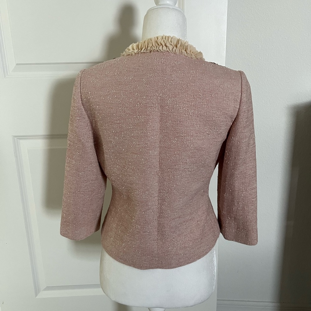 Boston Proper Pink Floral Embellished Blazer - Picture 4 of 10